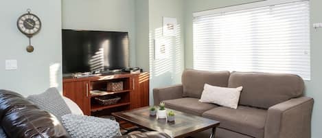 After a long day of sight seeing or entertaining, relax and watch some movies or tv in our cozy living space 