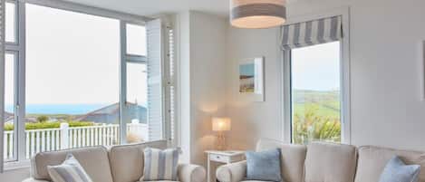 Tamarisk House, Newquay. Ground floor: Sitting room, get cosy and watch the world go by
