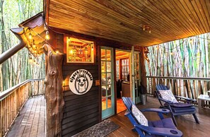 Our beautiful secluded porch in the bamboo forest.