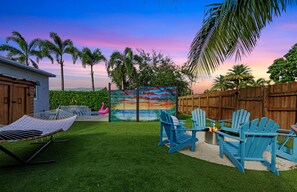 Enjoy the outside by the fire pit. 