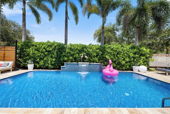 Enjoy our giant, heated pool!