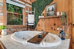 Soak up in our Jacuzzi Tub and enjoy the views.