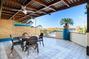 Spacious terrace with sea view.