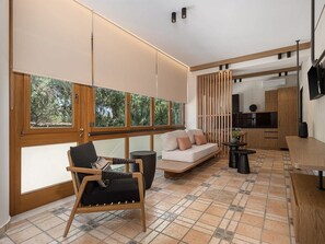 Cozy living room. Enjoy the earthy tones of the space.