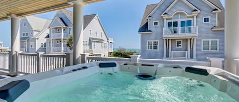 Relax your worries away in this beautiful hot tub with ocean views