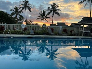 The pool at sunset.