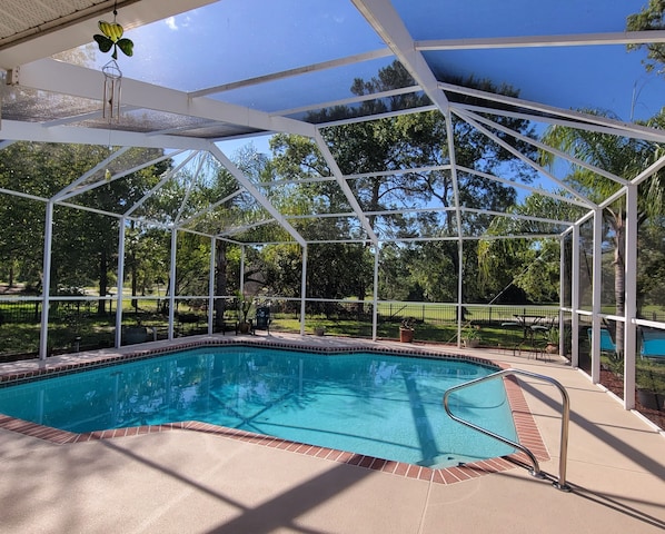 On the Golf Course!  Pool and Lanai with view of the Golf Course.