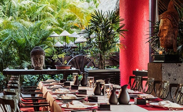 Outdoor banquet area