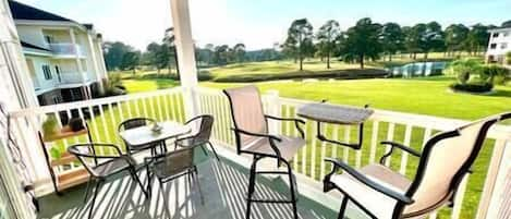 Patio over looking the golf course