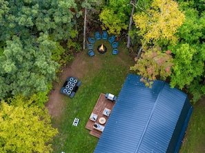 Birds eye view of outdoor space. This space offers supreme privacy.