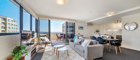 Upstairs living area at the Glenelg Seaview Penthouse Accommodation 