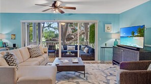 You'll find comfortable seating inside and out...