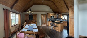 Dining room and kitchen