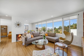 Large living room with views