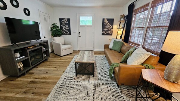Main Living Area with Smart TV and Fireplace