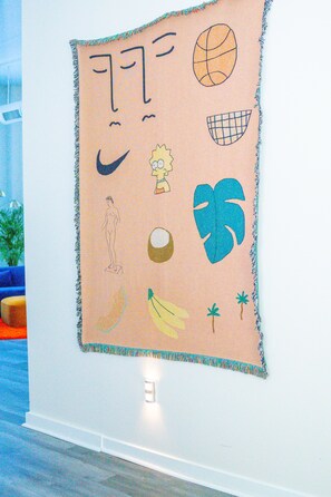 Entryway art gallery.