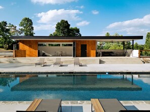 Soak up the sun or lounge in the shade. Guests have full access to a seasonal pool, luxury gym, and peaceful hangout spaces. Open 9a-10p daily.