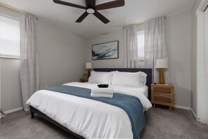 Relax and unwind in the comfort of this king-sized bed