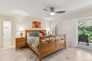 Master Bedroom with Private Access to the Large Patio and a Flat Screen Smart TV (King Bed)