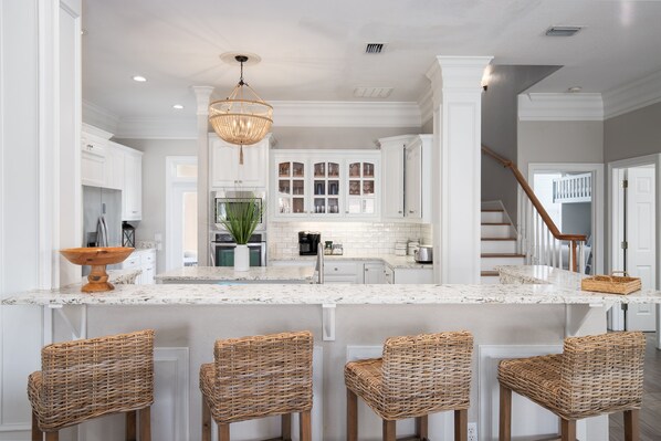 Second Floor Kitchen with Bar Seating