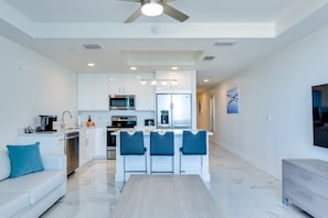 Kitchen and living area