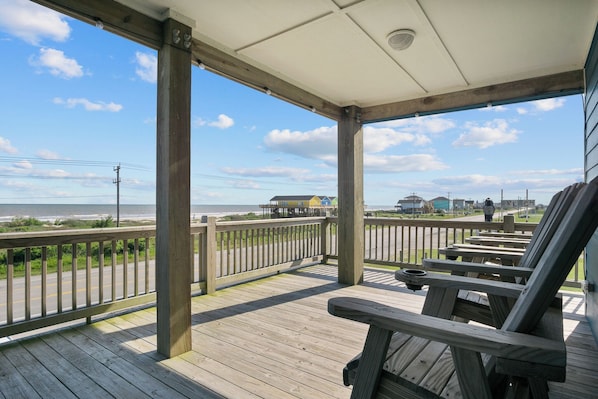 Unobstructed, wide beach views. Beach access across the street with a short walk over the dunes!