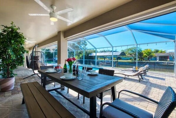 Outdoor dining area
