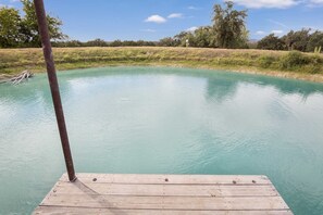 The cool waters of the pond are inviting on a hot Texas day! Bring along your kayaks, tubes, and canoes, too.