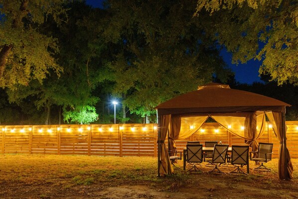 Backyard dining space