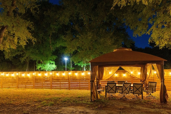 Backyard dining space