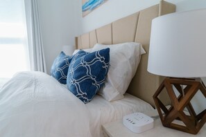 Bedroom with power strips