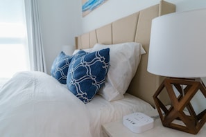 Bedroom with power strips