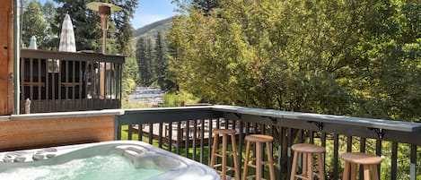 Back Deck with Private Hot Tub