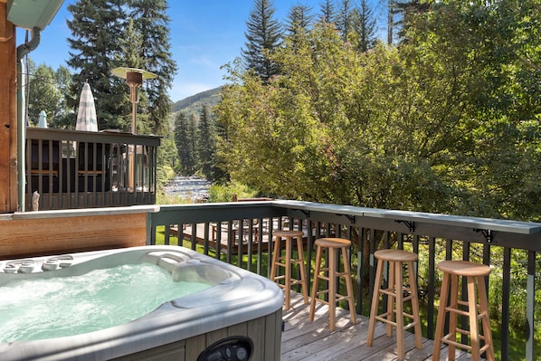 Back Deck with Private Hot Tub