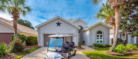 Front of Home & 6 Seat Golf Cart