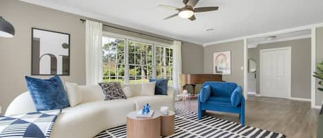 Living room with modern organic interior