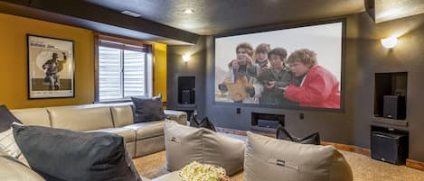 Enjoy our fully surround sound theater room located in the basement. 