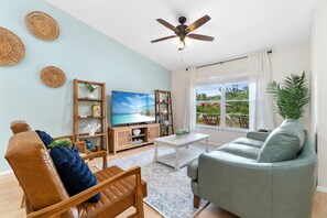 Comfy movie watching couch, modern living room.